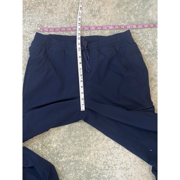 Eddie Bauer Women's Size 12 Polar Fleece Lined Pants Pull-On Navy Blue Joggers - Picture 3 of 6